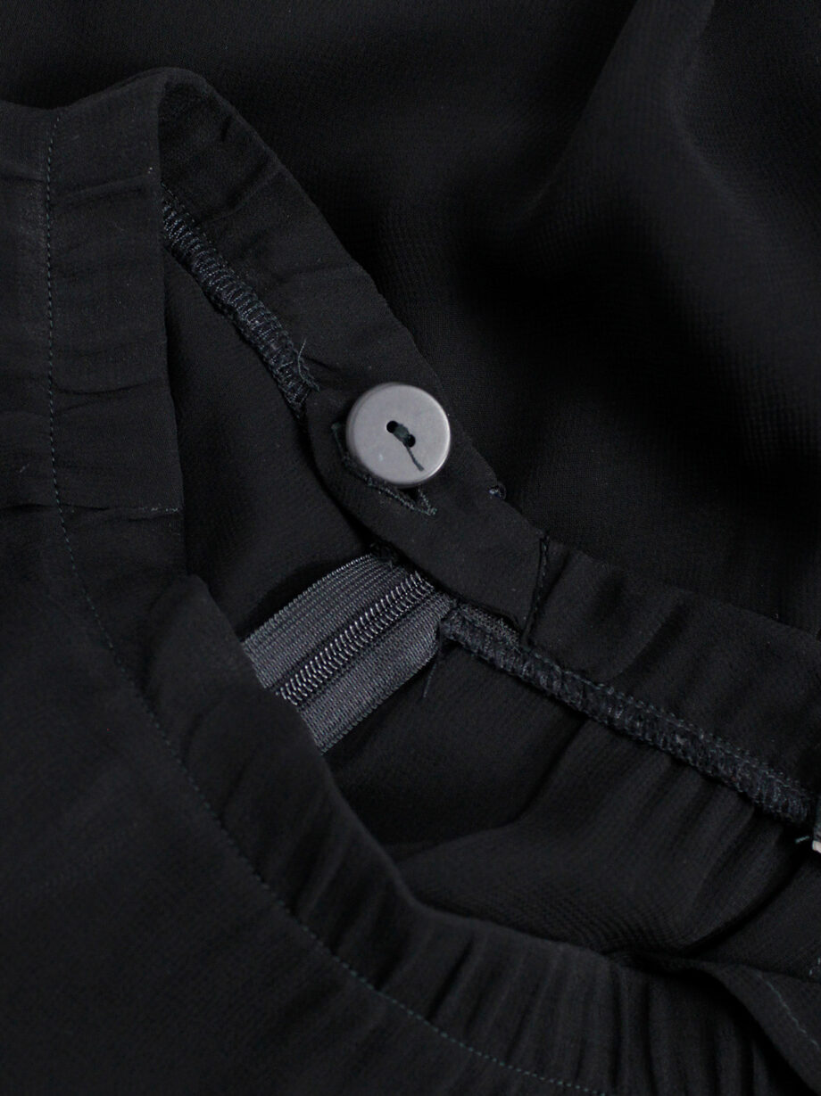 Ann Demeulemeester black sheer skirt with waist fold and back drape 1990s (16)