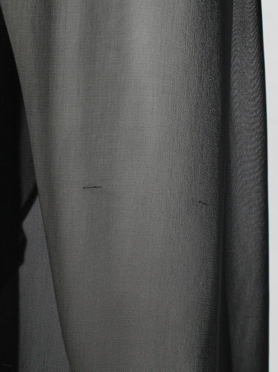 Ann Demeulemeester black sheer skirt with waist fold and back drape 1990s (6)