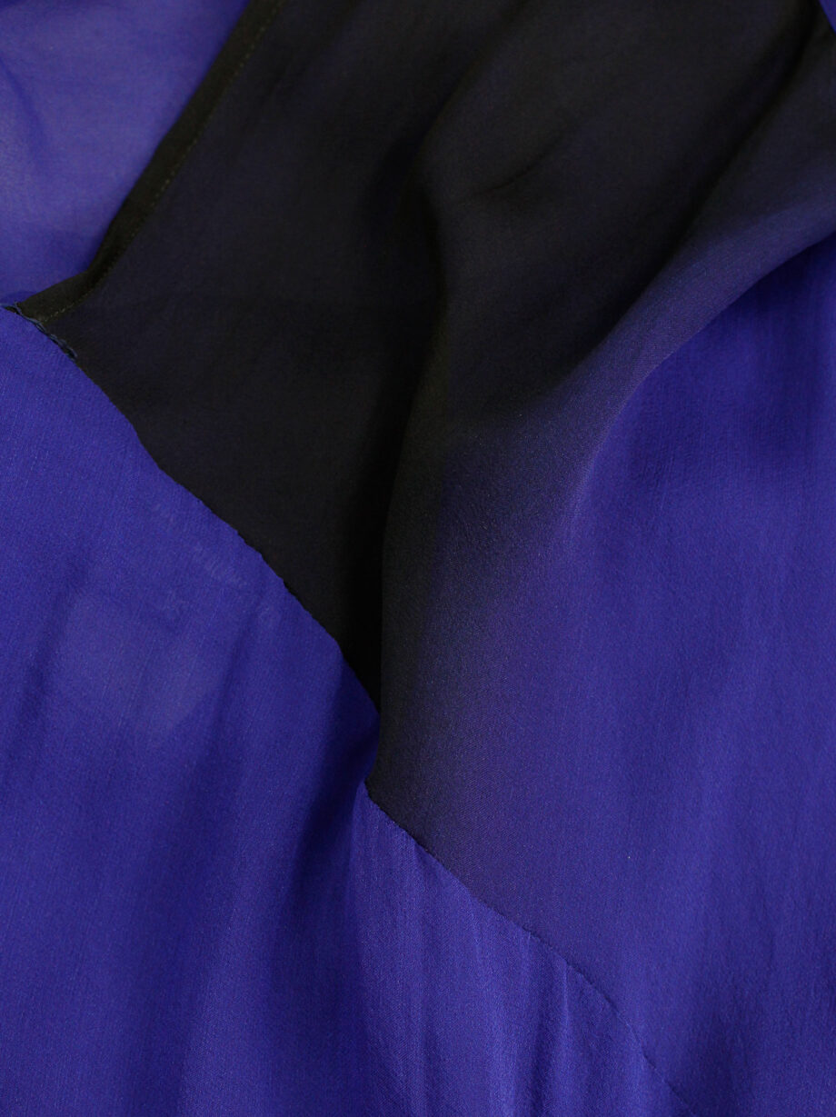 Ann Demeulemeester blue and black ombre sheer top with back drape fall 2012 (5)