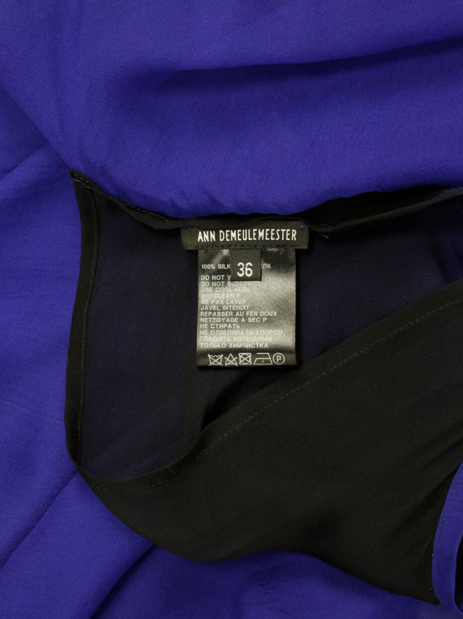 Ann Demeulemeester blue and black ombre sheer top with back drape fall 2012 (6)