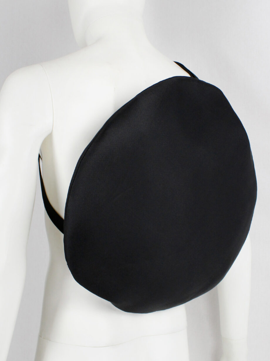 Caban de Zucca by Issey black oversized circular backpack or handbag (12)