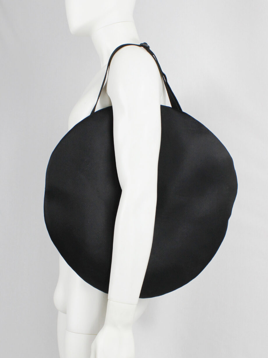 Caban de Zucca by Issey black oversized circular backpack or handbag (14)