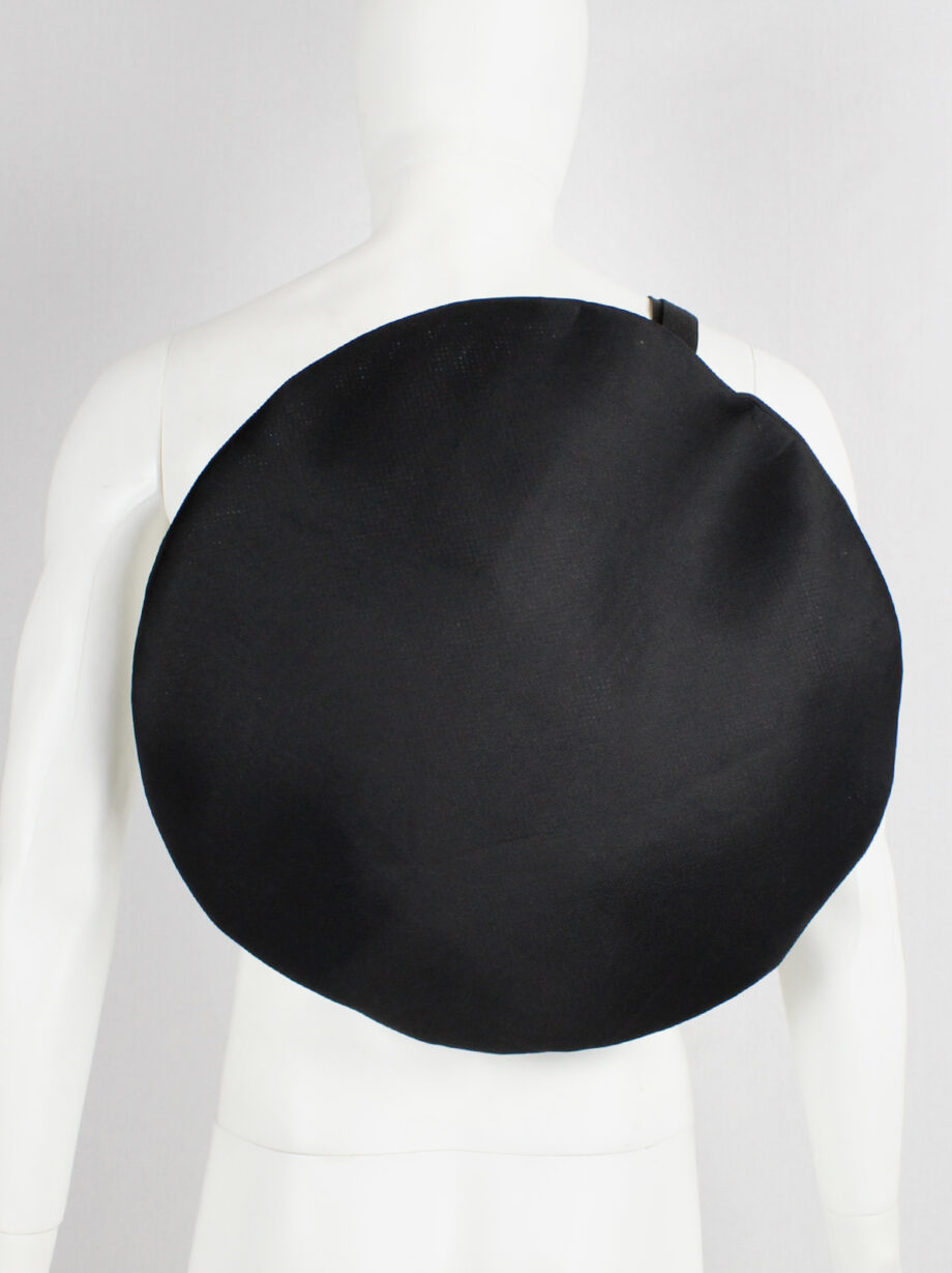 Caban de Zucca by Issey black oversized circular backpack or handbag (8)