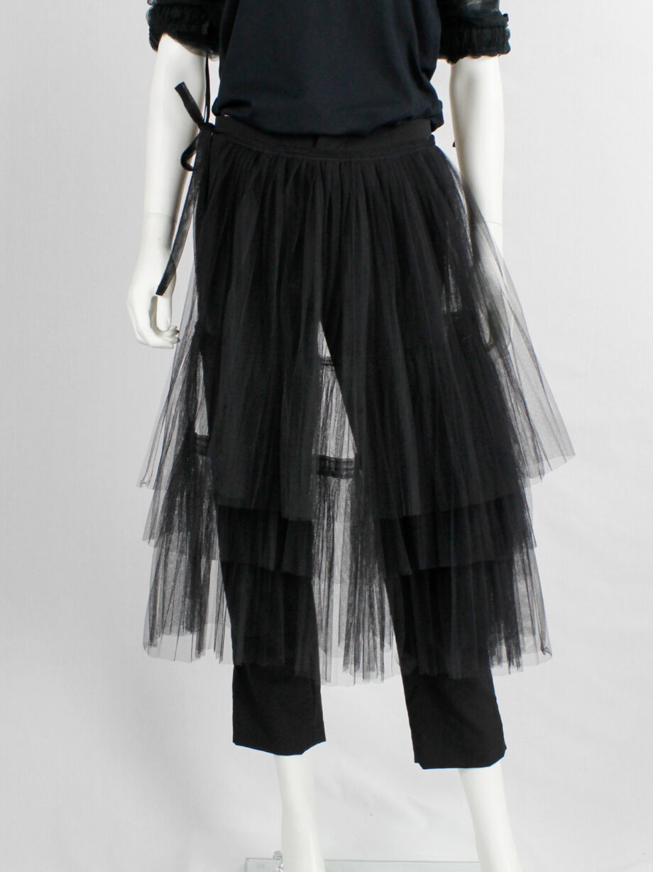 Comme des Garçons black trousers with tiered tulle half-skirt fall 2004 (1)