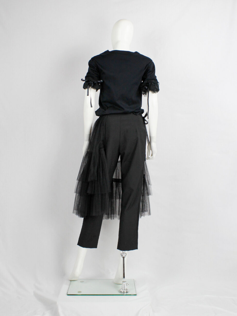 Comme des Garçons black trousers with tiered tulle half-skirt fall 2004 (11)