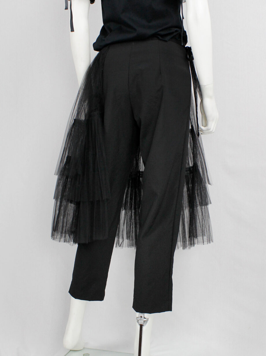 Comme des Garçons black trousers with tiered tulle half-skirt fall 2004 (13)