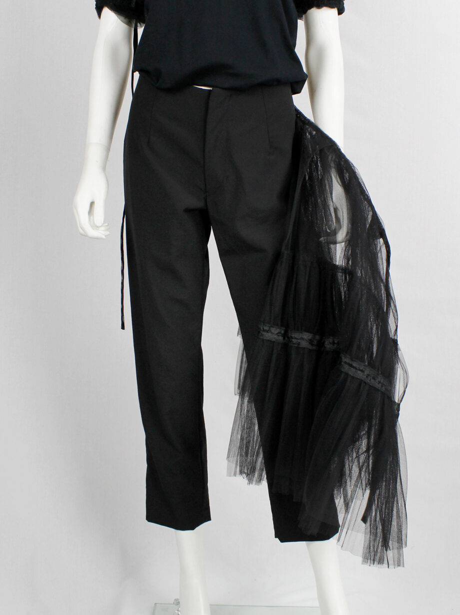 Comme des Garçons black trousers with tiered tulle half-skirt fall 2004 (14)