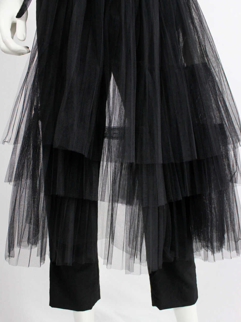 Comme des Garçons black trousers with tiered tulle half-skirt fall 2004 (2)