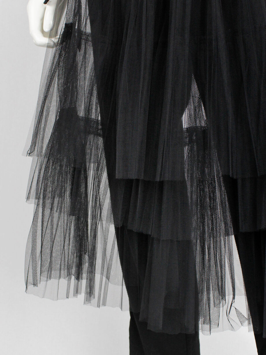 Comme des Garçons black trousers with tiered tulle half-skirt fall 2004 (5)