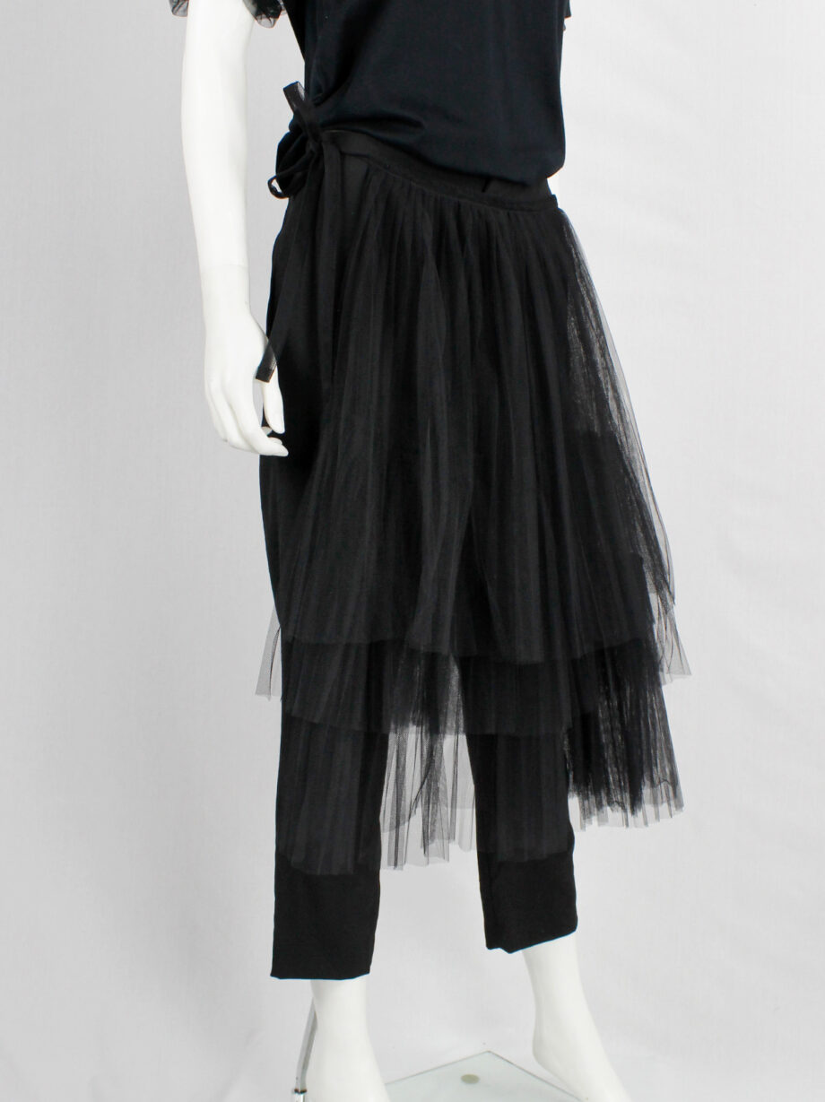 Comme des Garçons black trousers with tiered tulle half-skirt fall 2004 (8)