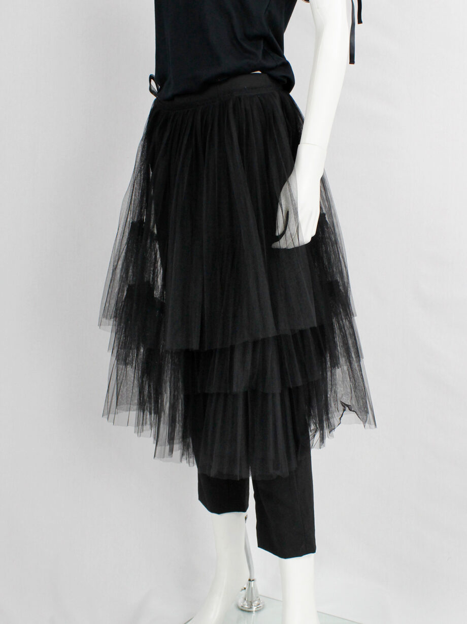 Comme des Garçons black trousers with tiered tulle half-skirt fall 2004 (9)