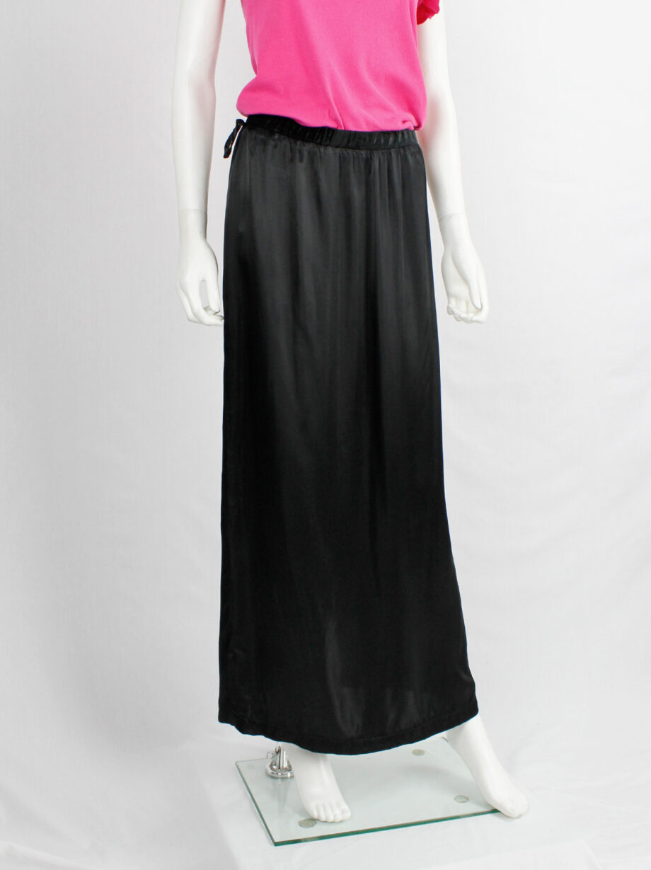 Maison Martin Margiela 6 black maxi skirt with slit and outer hanger loops spring 1999 (10)