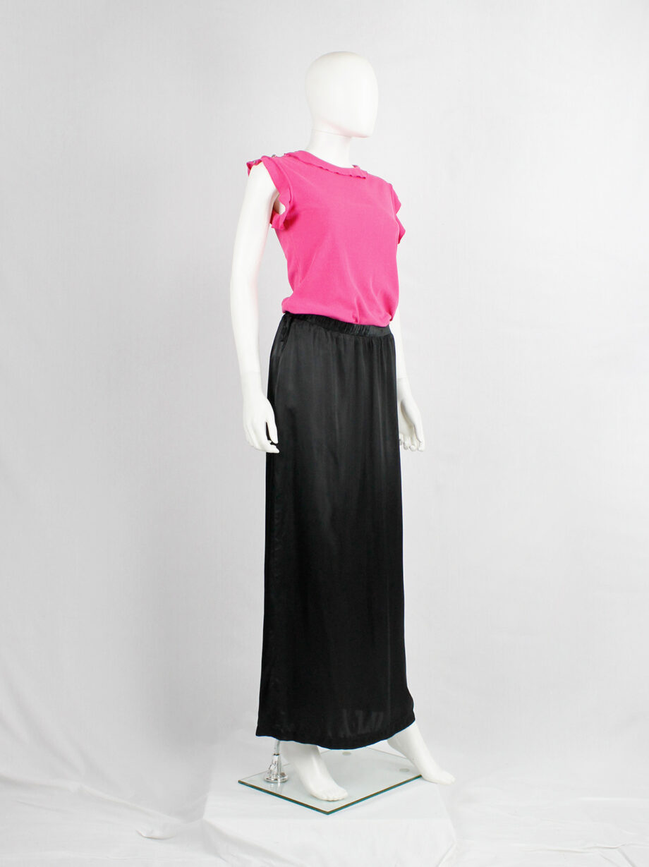 Maison Martin Margiela 6 black maxi skirt with slit and outer hanger loops spring 1999 (12)