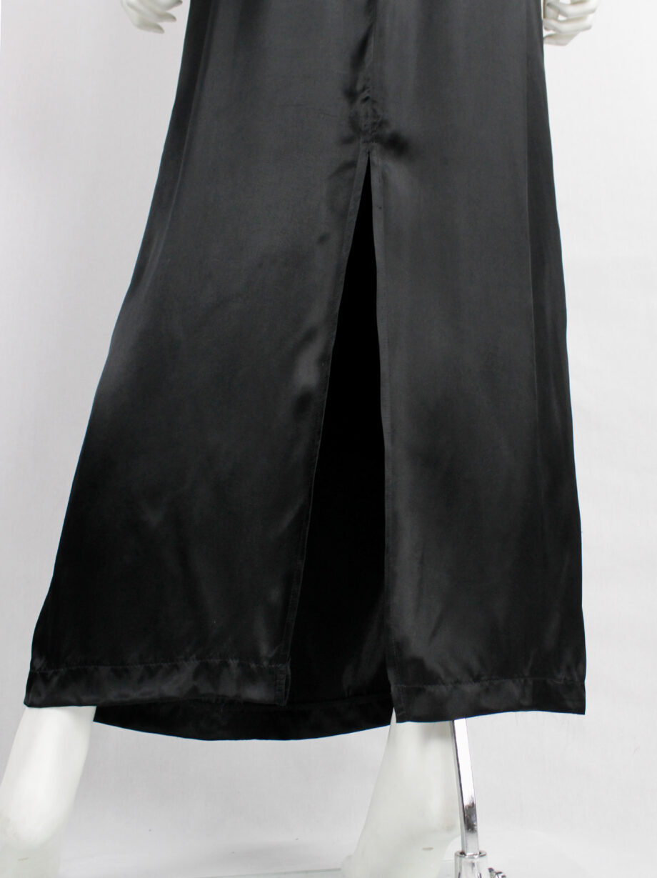 Maison Martin Margiela 6 black maxi skirt with slit and outer hanger loops spring 1999 (15)