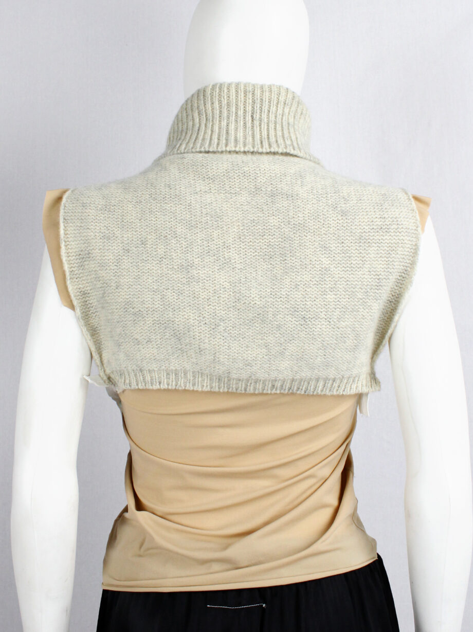 Maison Martin Margiela beige cropped knit panel with turtleneck 1997 1998 (1)