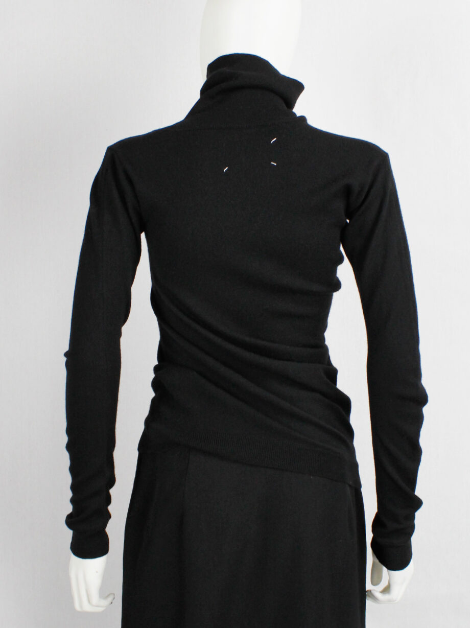 Maison Martin Margiela black turtleneck jumper with curved bodice and sleeves fall 2005 (11)