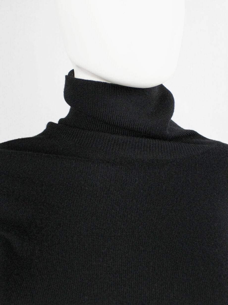 Maison Martin Margiela black turtleneck jumper with curved bodice and sleeves fall 2005 (5)
