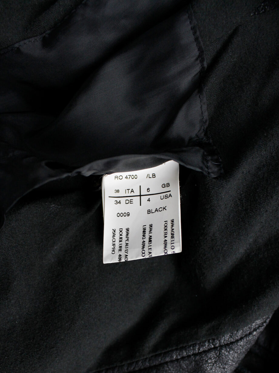 Rick Owens black blistered leather biker jacket with standing neckline (2)