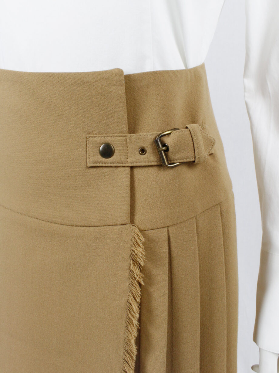 A.F. Vandevorst camel belted wrap skirt with front pleats fall 2000 (8)