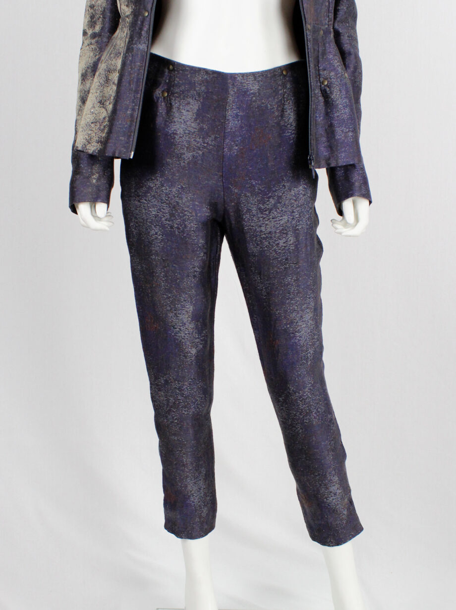 A.F. Vandevorst purple studded trousers made of interwoven threads spring 2014 (6)