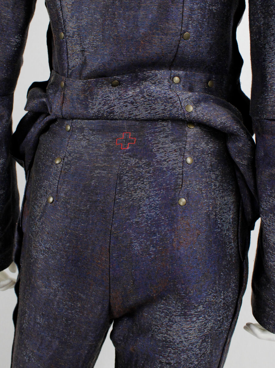 A.F. Vandevorst purple studded trousers made of interwoven threads — spring 2014 (1)