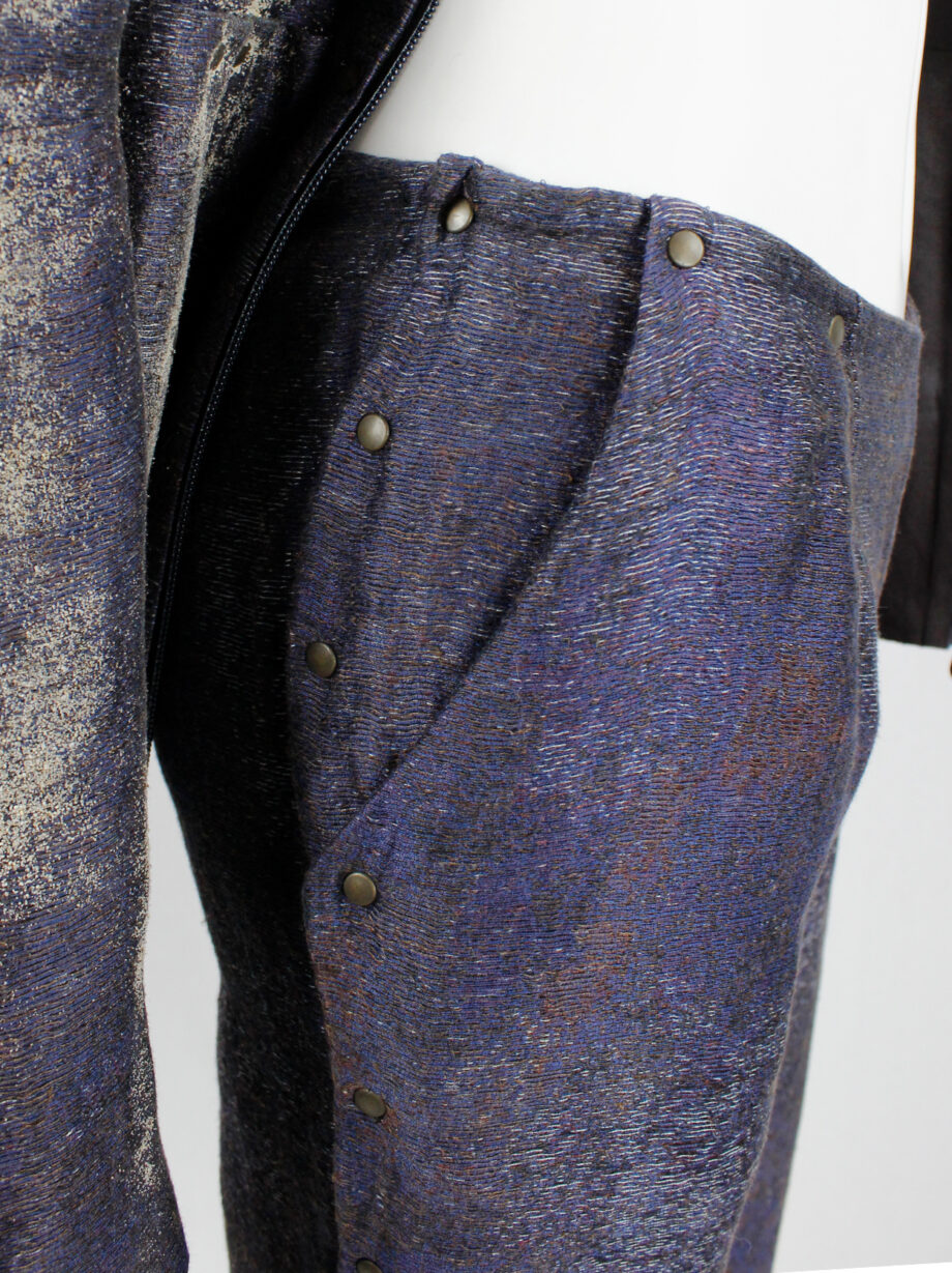 A.F. Vandevorst purple studded trousers made of interwoven threads — spring 2014