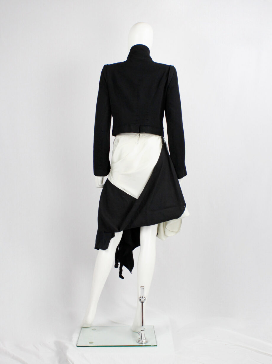 Ann Demeulemeester black and white gathered skirt with braids fall 2005 (8)