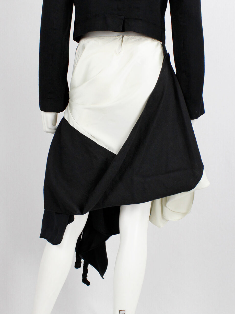 Ann Demeulemeester black and white gathered skirt with braids fall 2005 (9)
