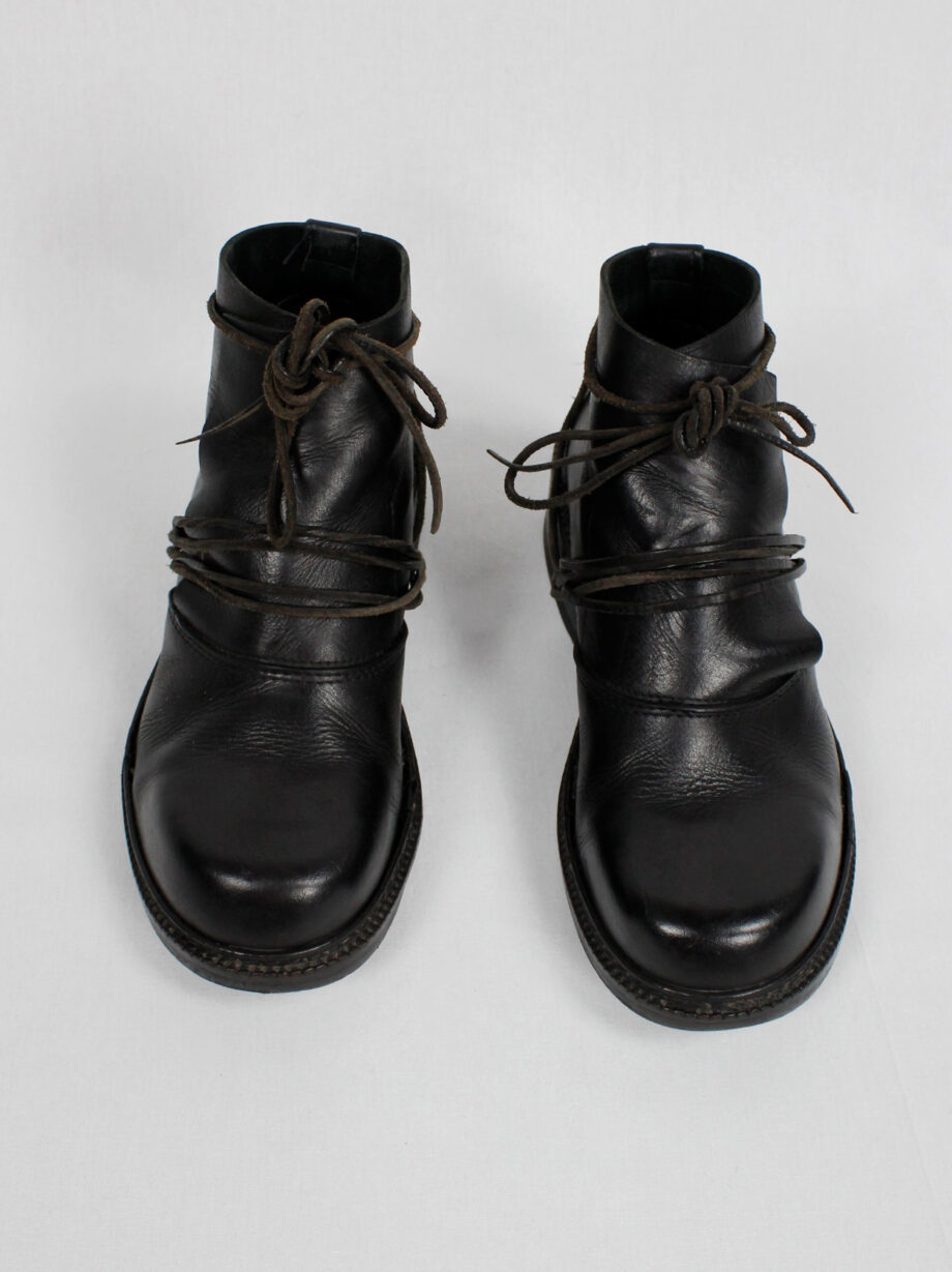 Dirk Bikkembergs black boots with flap and laces through the heel fall 1994 (10)