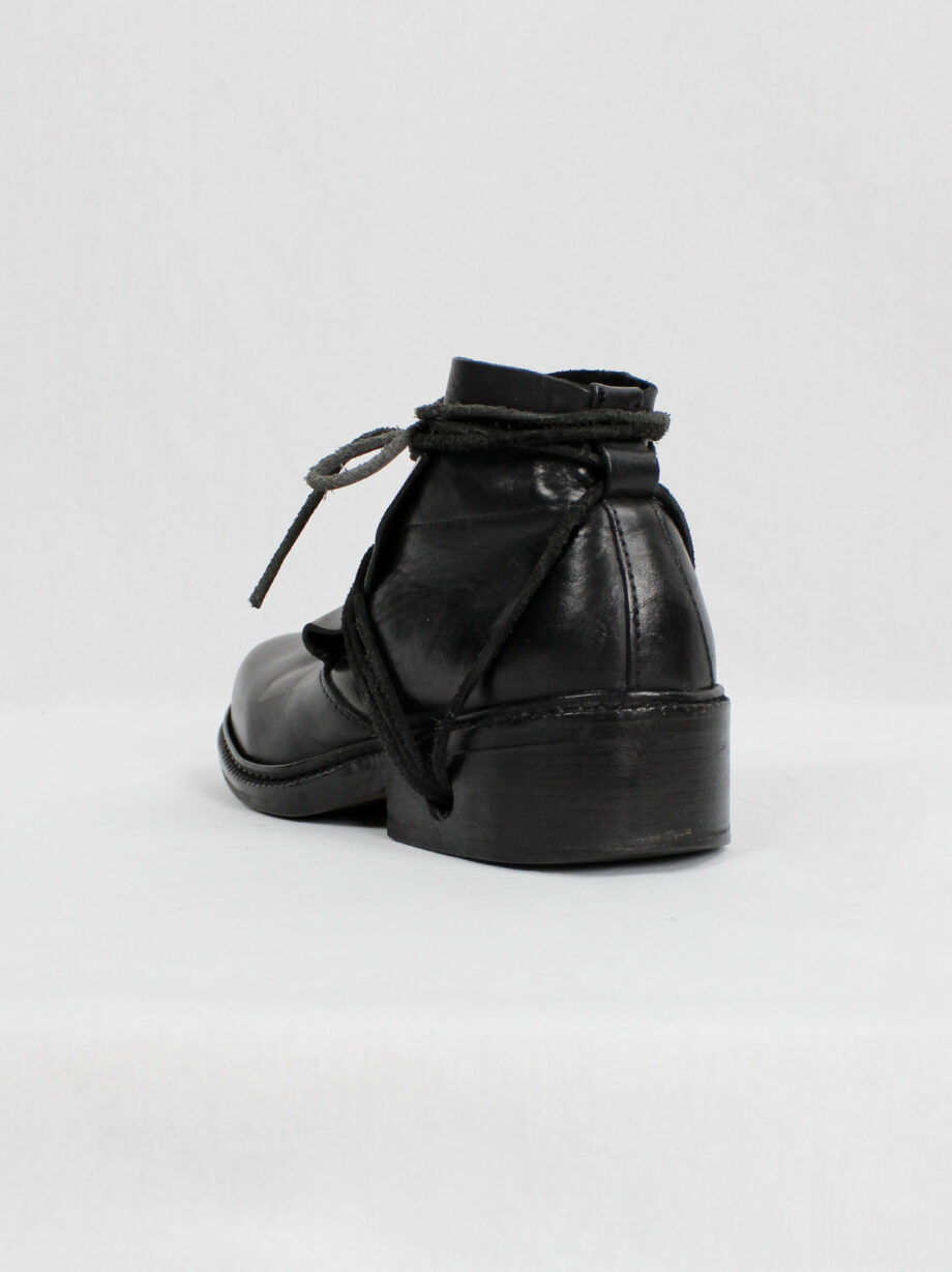 Dirk Bikkembergs black boots with flap and laces through the heel fall 1994 (11)
