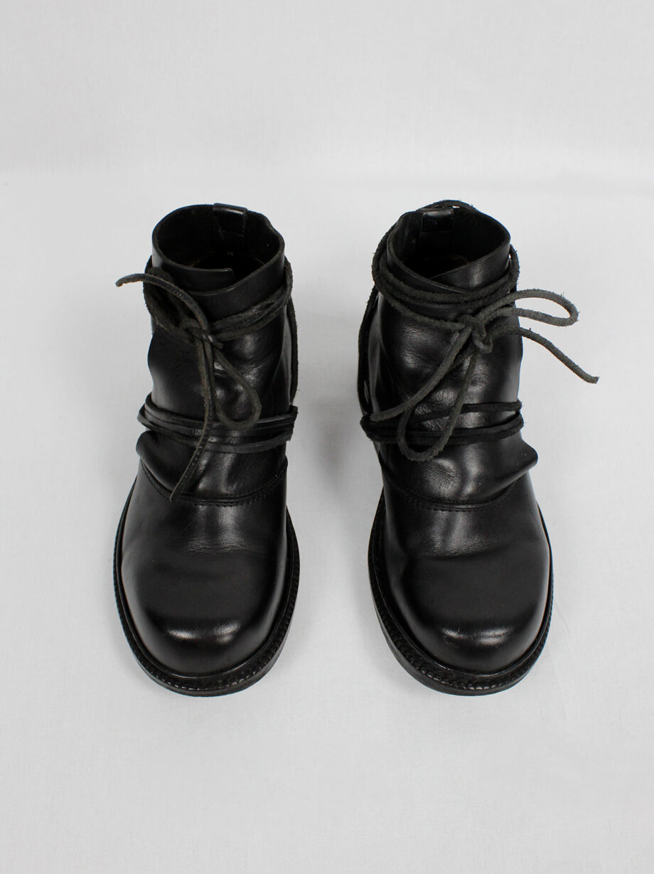 Dirk Bikkembergs black boots with flap and laces through the heel fall 1994 (12)