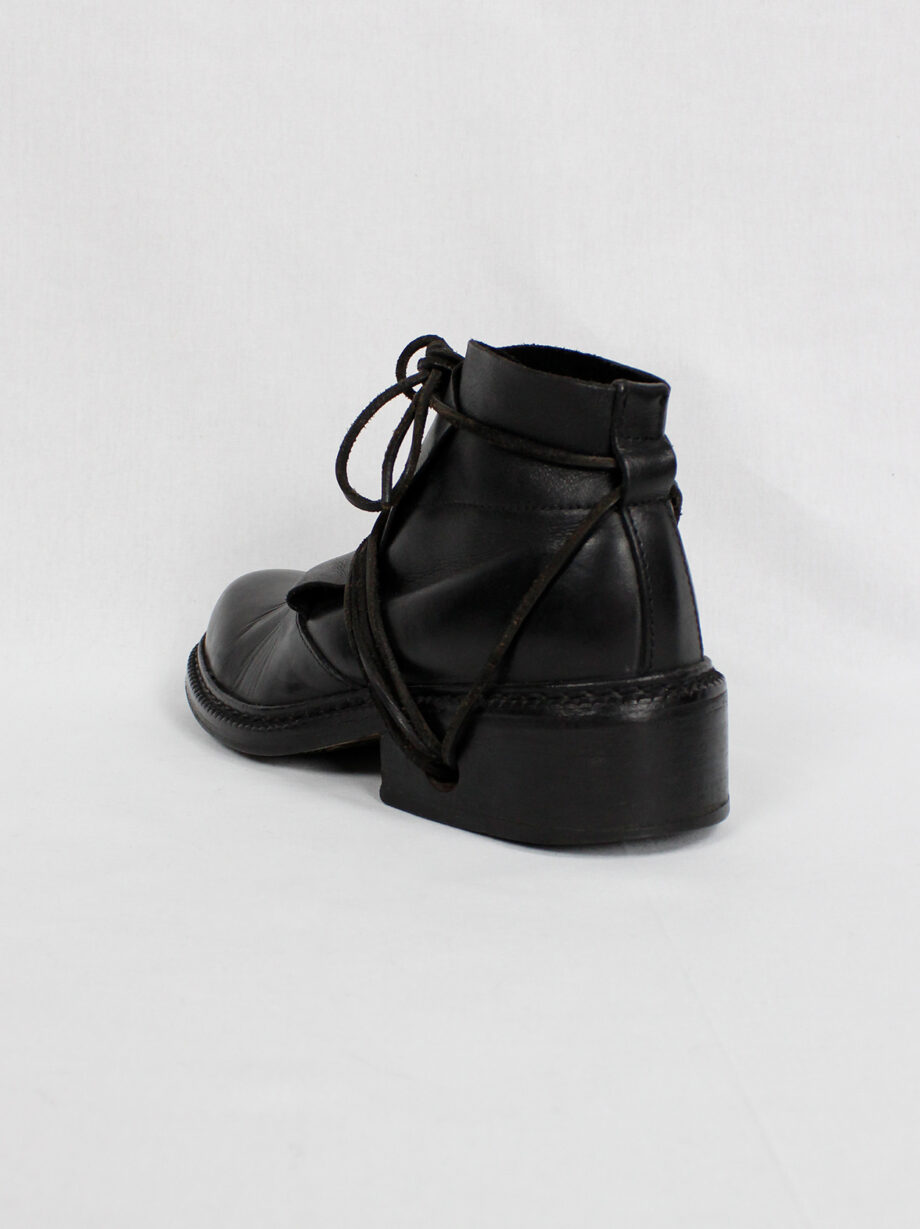 Dirk Bikkembergs black boots with flap and laces through the heel fall 1994 (12)