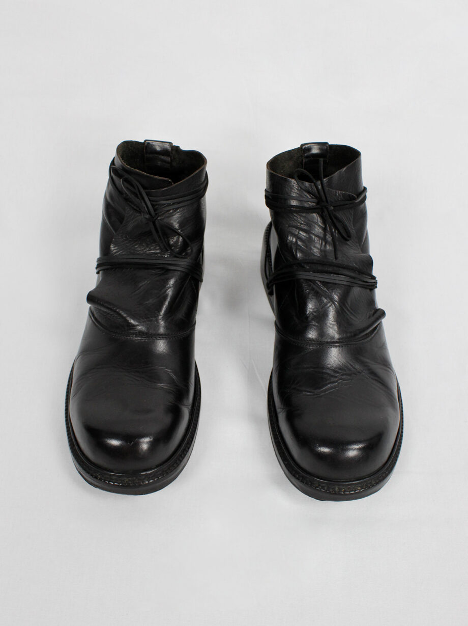 Dirk Bikkembergs black boots with flap and laces through the heel fall 1994 (13)