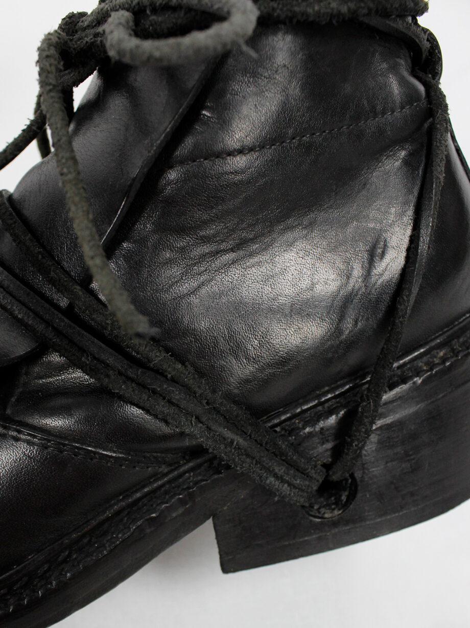 Dirk Bikkembergs black boots with flap and laces through the heel fall 1994 (15)
