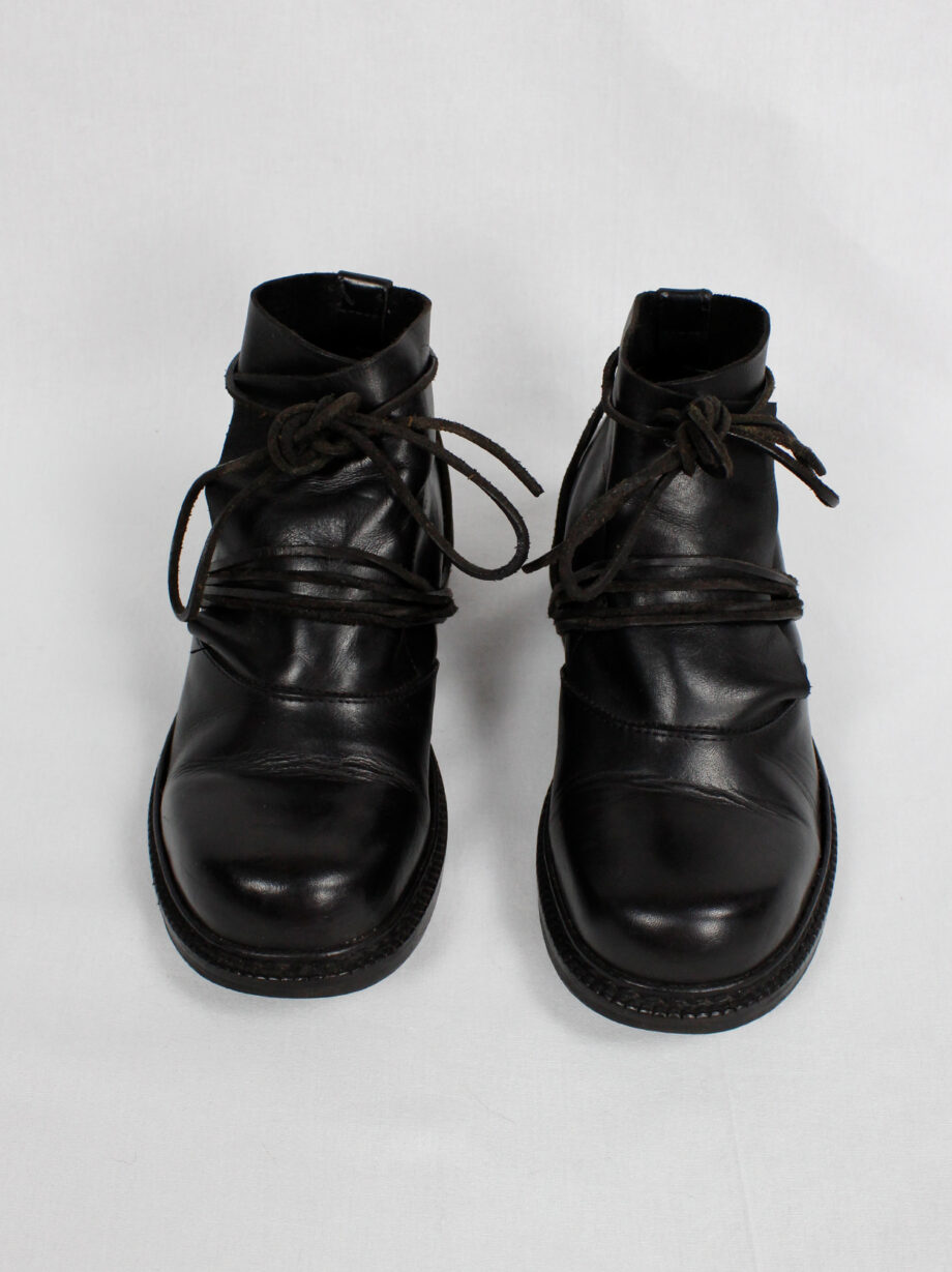 Dirk Bikkembergs black boots with flap and laces through the heel fall 1994 (16)