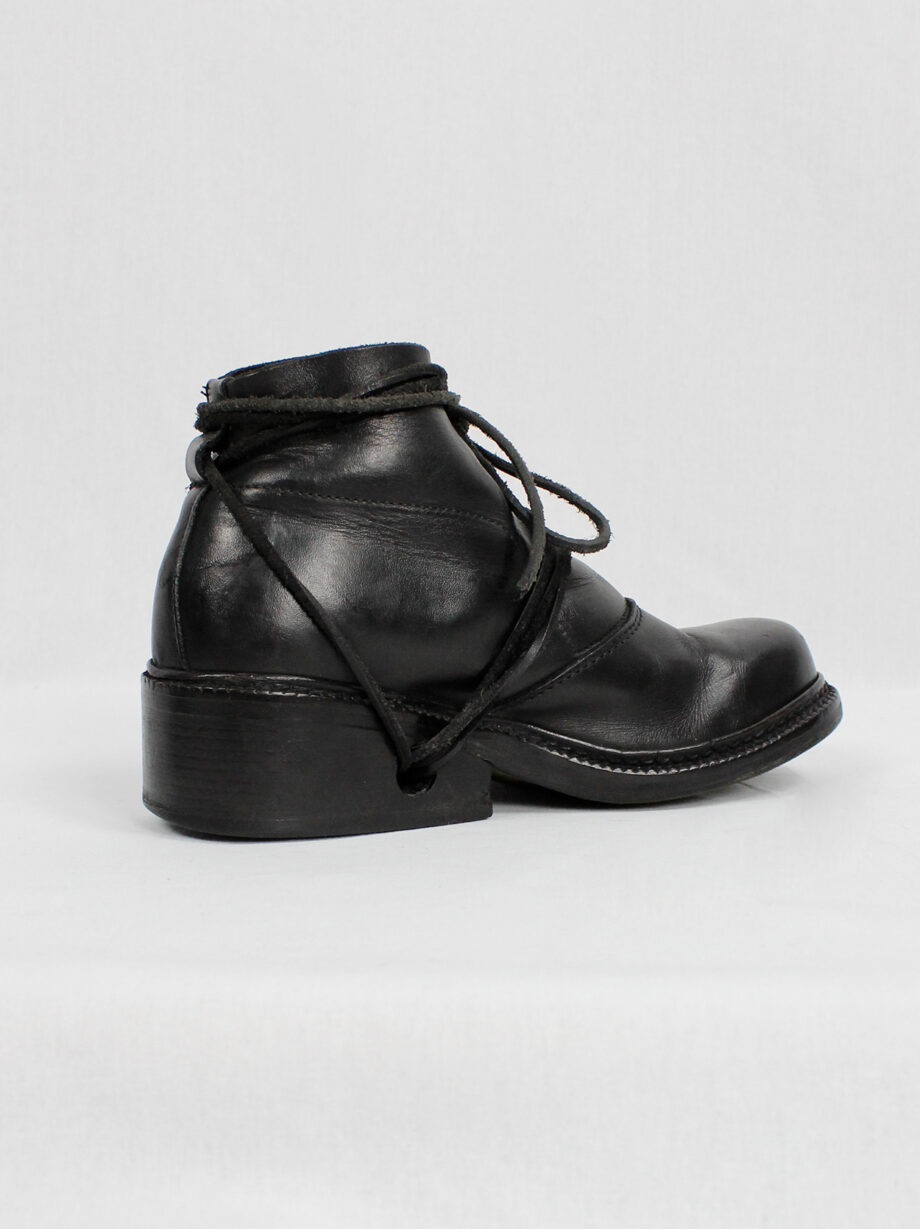 Dirk Bikkembergs black boots with flap and laces through the heel fall 1994 (9)