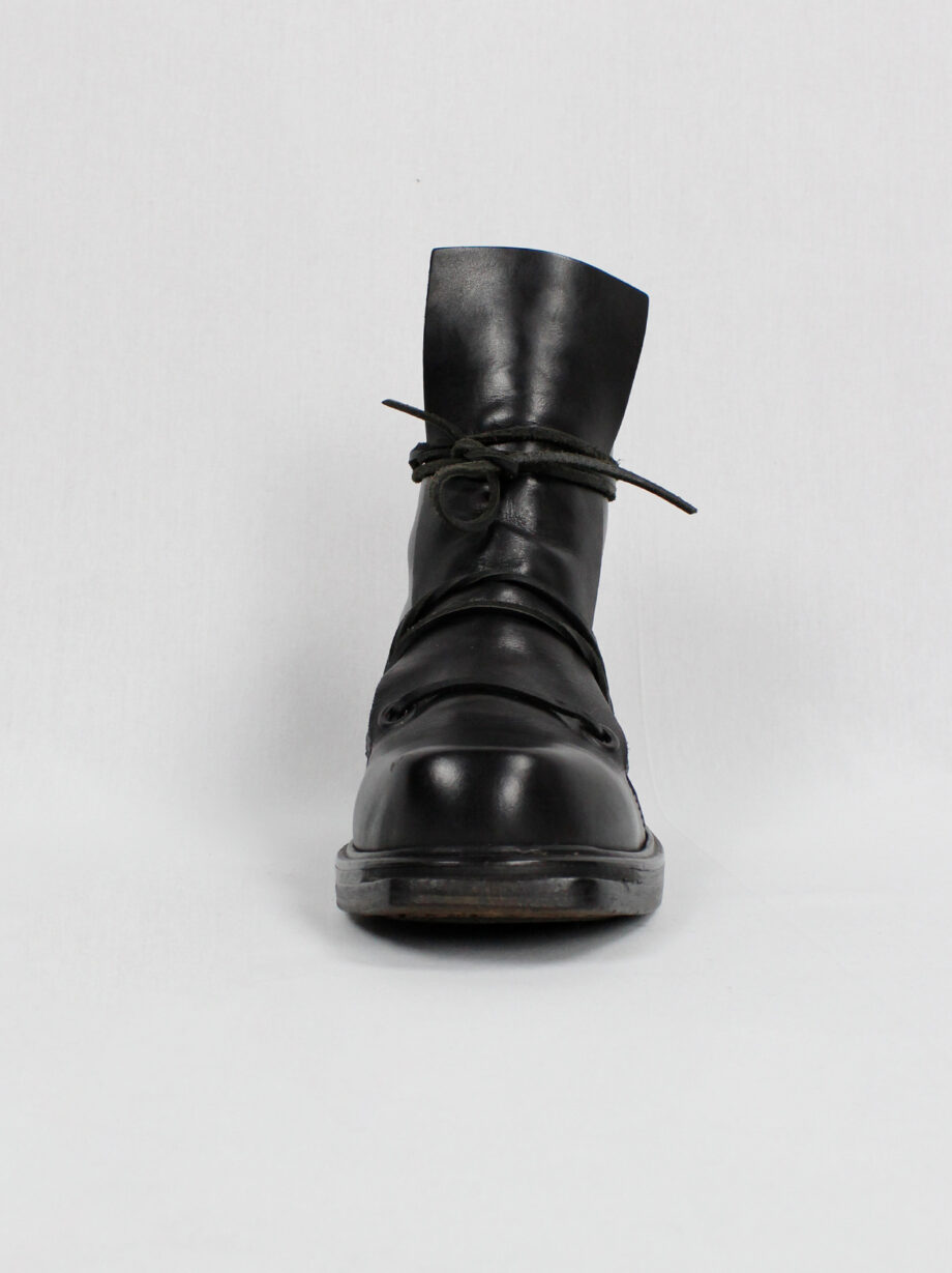 Dirk Bikkembergs black high mountaineering boots with laces through the soles 90s (10)