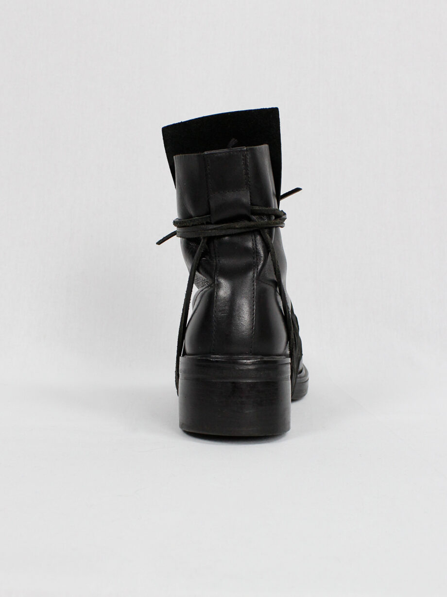 Dirk Bikkembergs black high mountaineering boots with laces through the soles 90s (14)