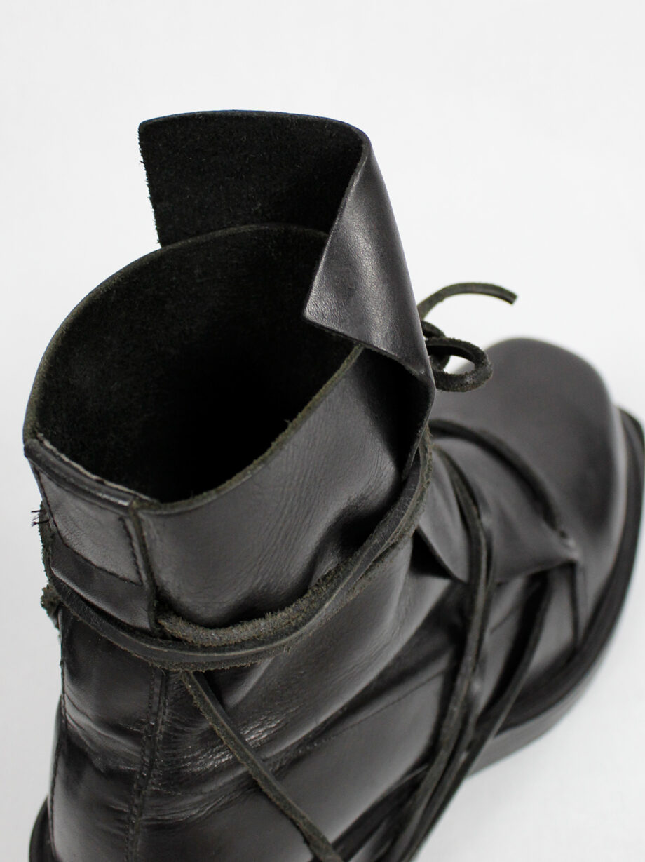 Dirk Bikkembergs black high mountaineering boots with laces through the soles 90s (3)