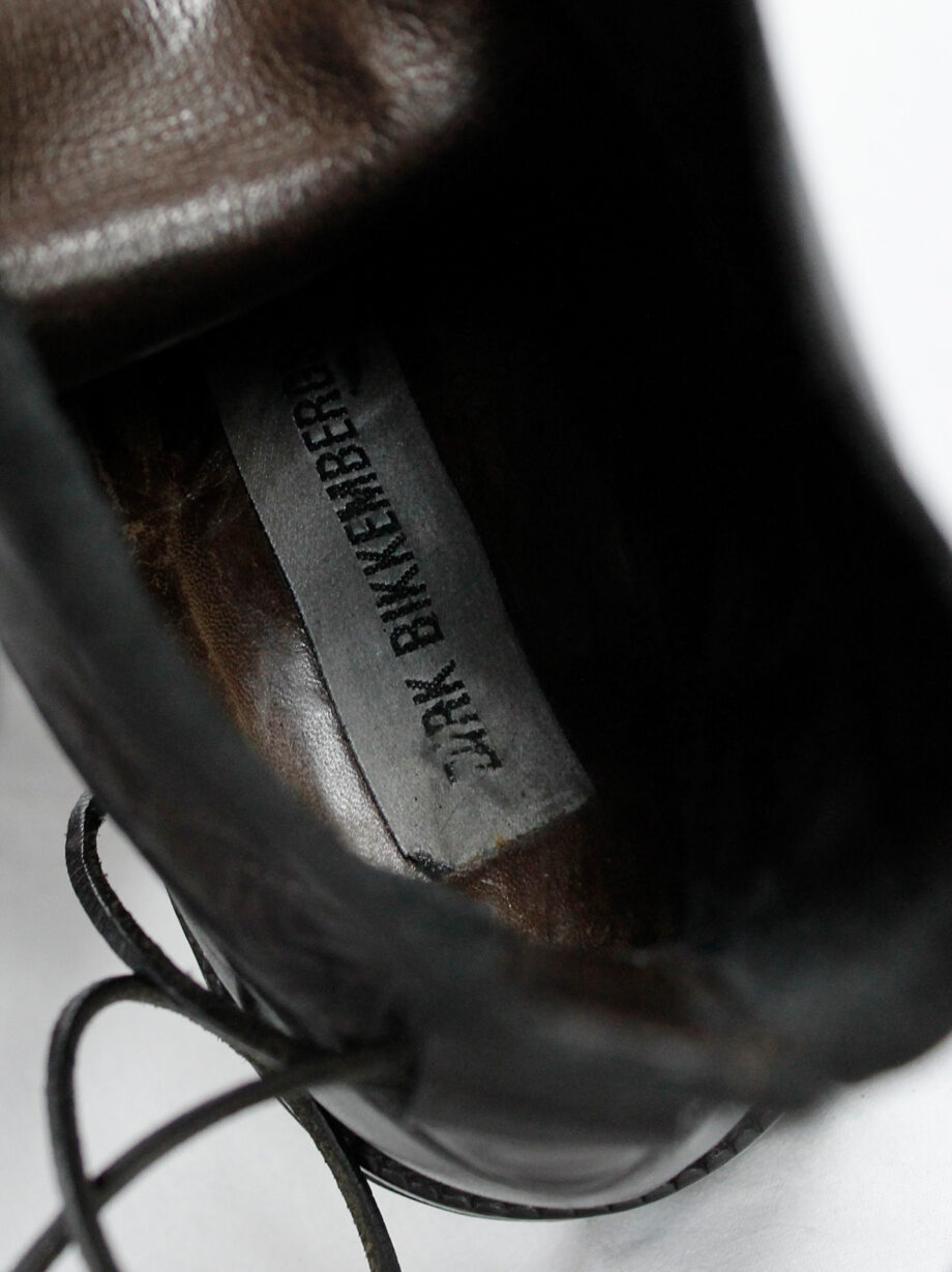 Dirk Bikkembergs black tall boots with grommets for laces through the soles 90s (13)