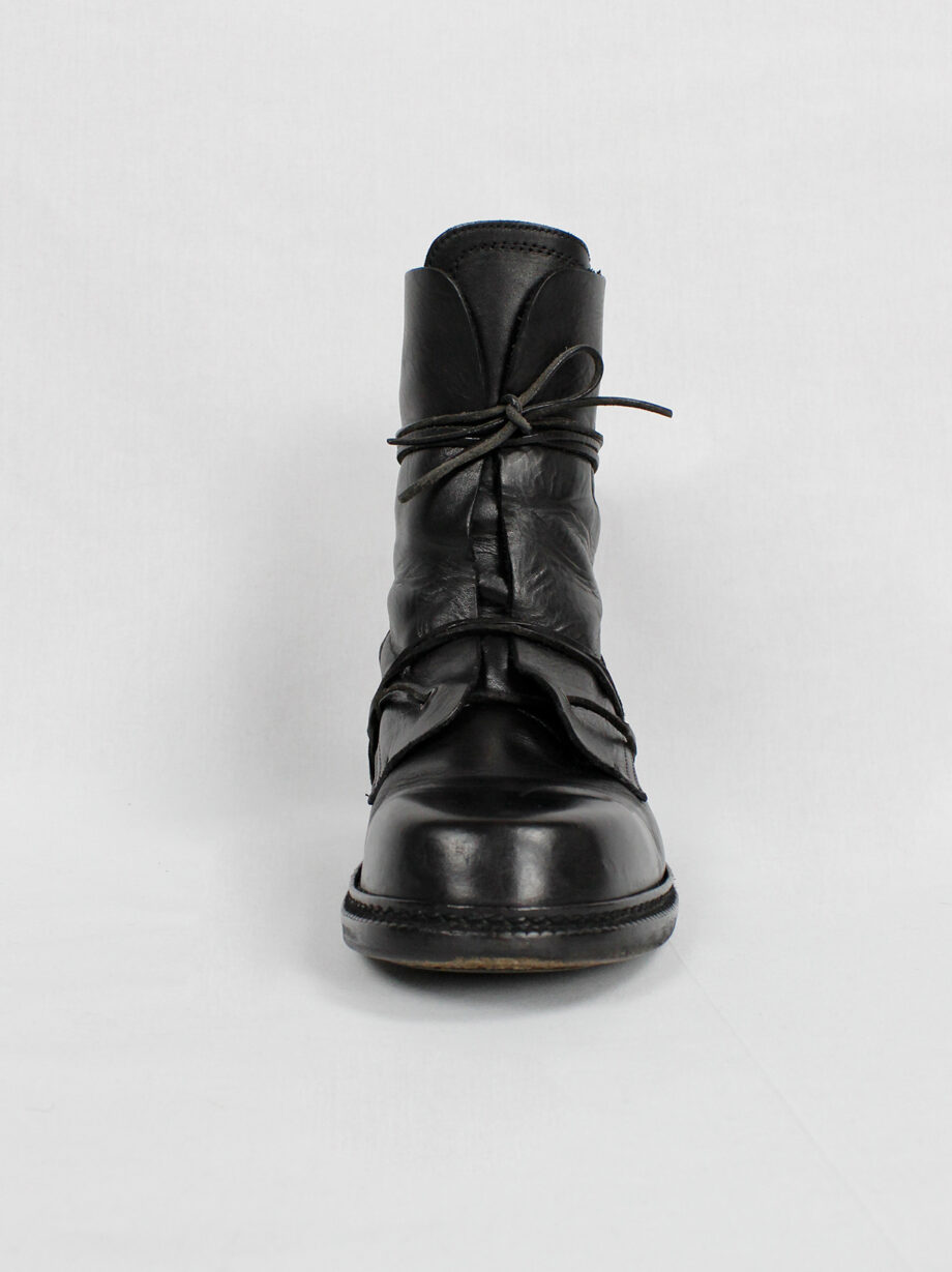 Dirk Bikkembergs black tall boots with grommets for laces through the soles 90s (16)