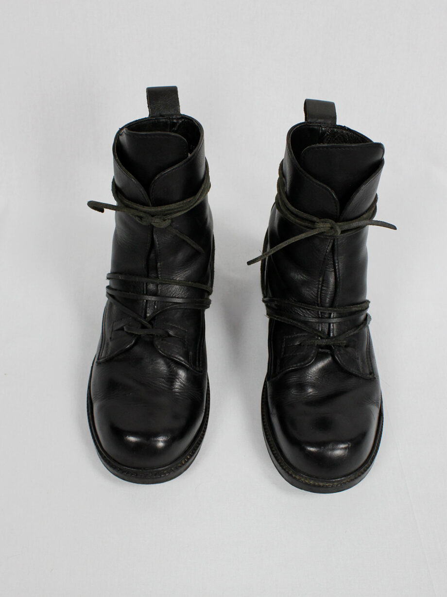 Dirk Bikkembergs black tall boots wrapped with laces through the soles 90s (13)