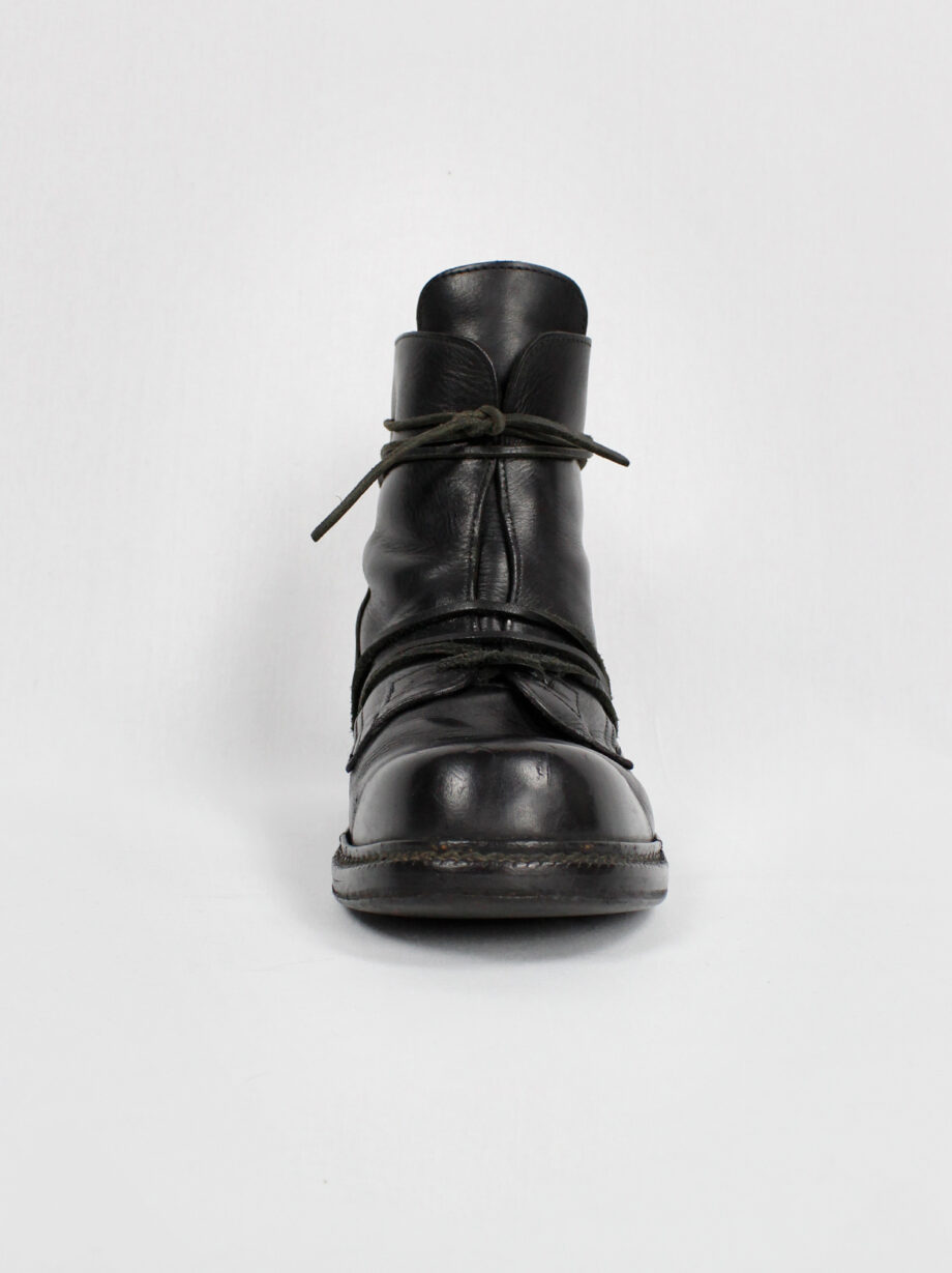 Dirk Bikkembergs black tall boots wrapped with laces through the soles 90s (3)