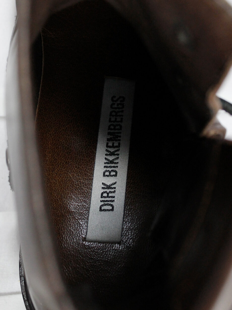 Dirk Bikkembergs brown mountaineering boots with side hooks and laces through the soles (14)