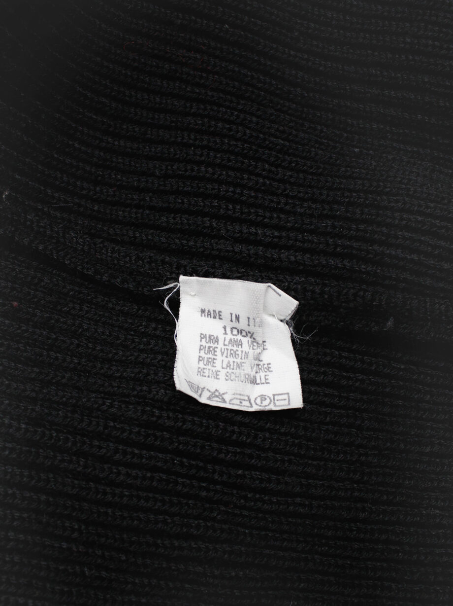 Maison Martin Margiela black flat zipper jumper with extra long neckline fall 1998 (11)
