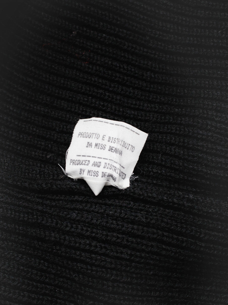 Maison Martin Margiela black flat zipper jumper with extra long neckline fall 1998 (12)