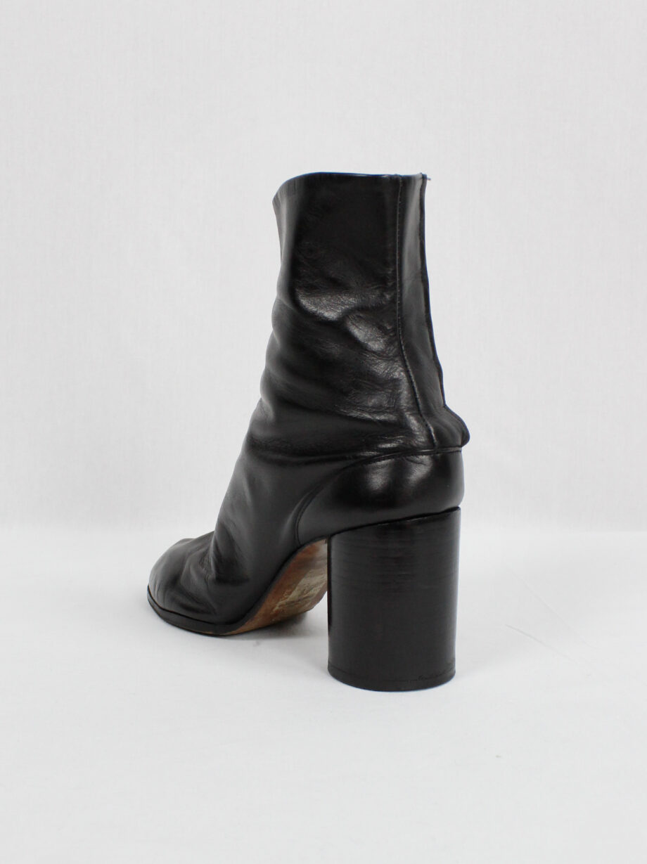 Maison Martin Margiela black tabi boots with cylinder heel 90s (1)