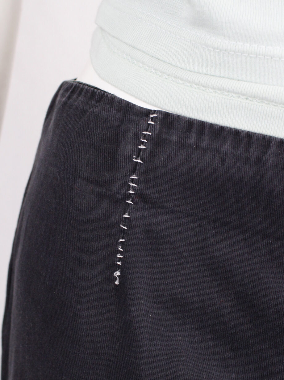 Maison Martin Margiela blue trousers with white stitched darts spring 2002 (10)