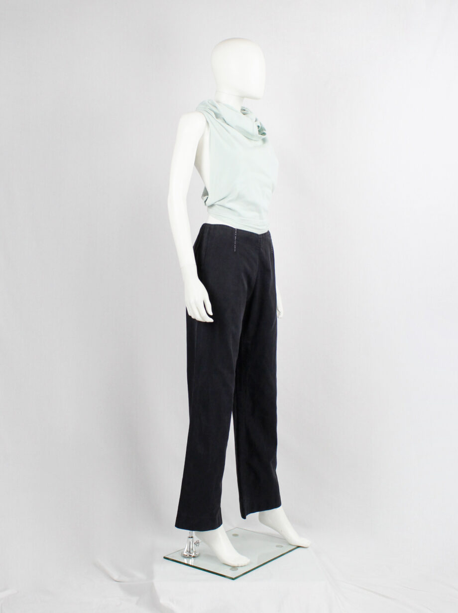 Maison Martin Margiela blue trousers with white stitched darts spring 2002 (13)