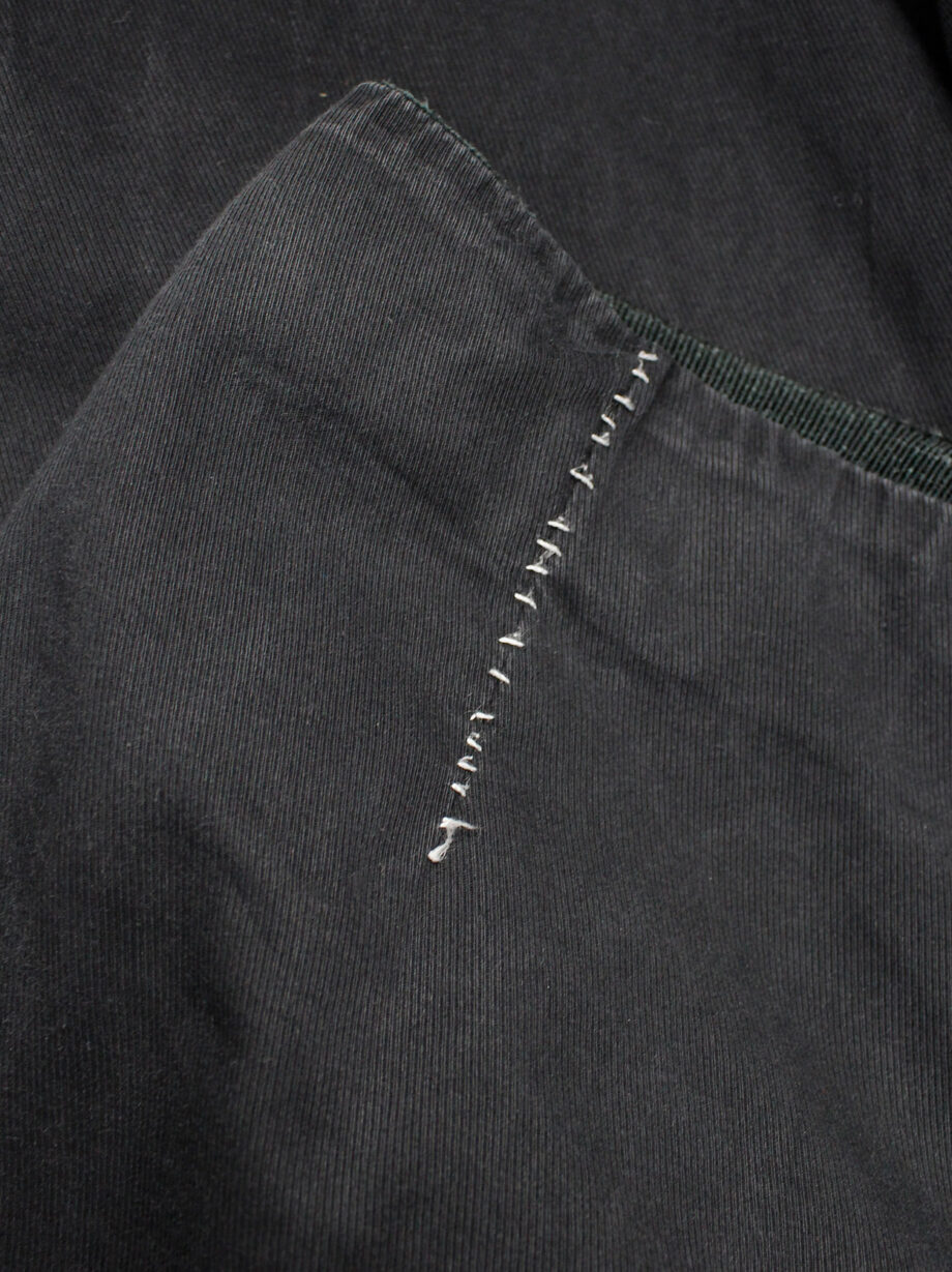 Maison Martin Margiela blue trousers with white stitched darts spring 2002 (2)